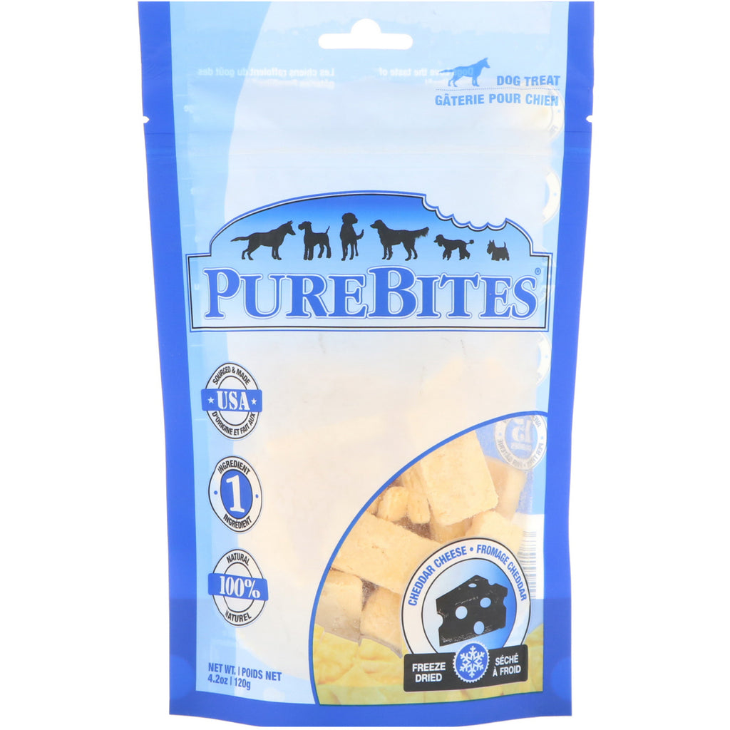 Pure Bites, Freeze Dried, Dog Treats, Cheddar Cheese, 4.2 oz (120 g)