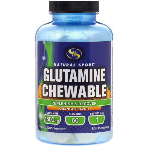 Natural Sport, Glutamine Chewables,  Orange Flavor, 1,500 mg, 60 Chewables