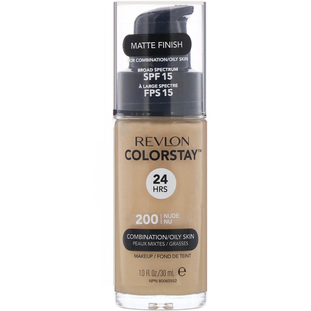 Revlon, Colorstay, Makeup, Combination/Oily, 200 Nude, 1 fl oz (30 ml)