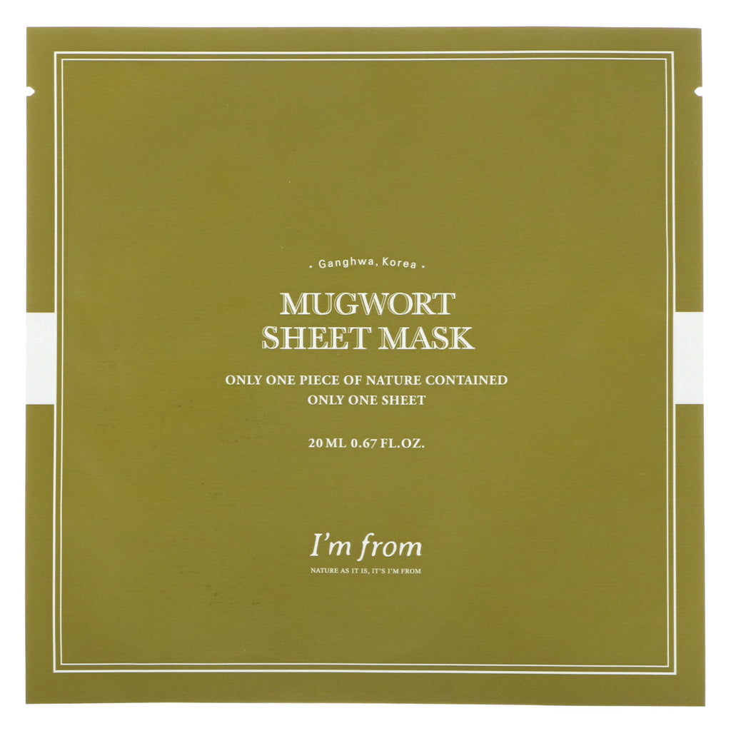 I'm From, Mugwort Sheet Mask, 1 Sheet, 0.67 fl oz (20 ml)