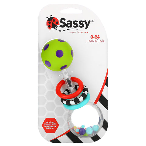 Sassy, Inspire The Senses, Spin Shine Rattle, 0-24 Months, 1 Count