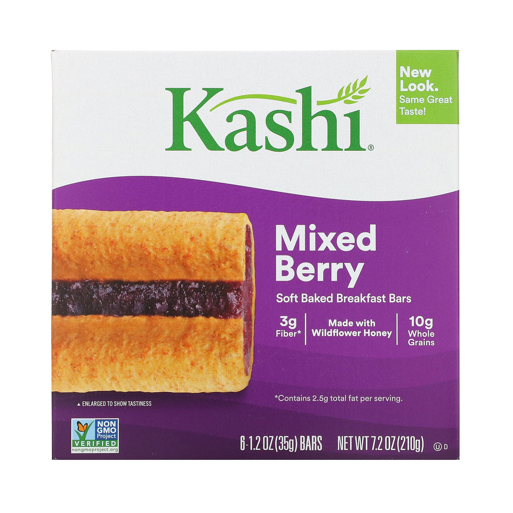 Kashi, Soft Baked Breakfast Bars, Mixed Berry, 6 Bars, 1.2 oz (35 g) Each