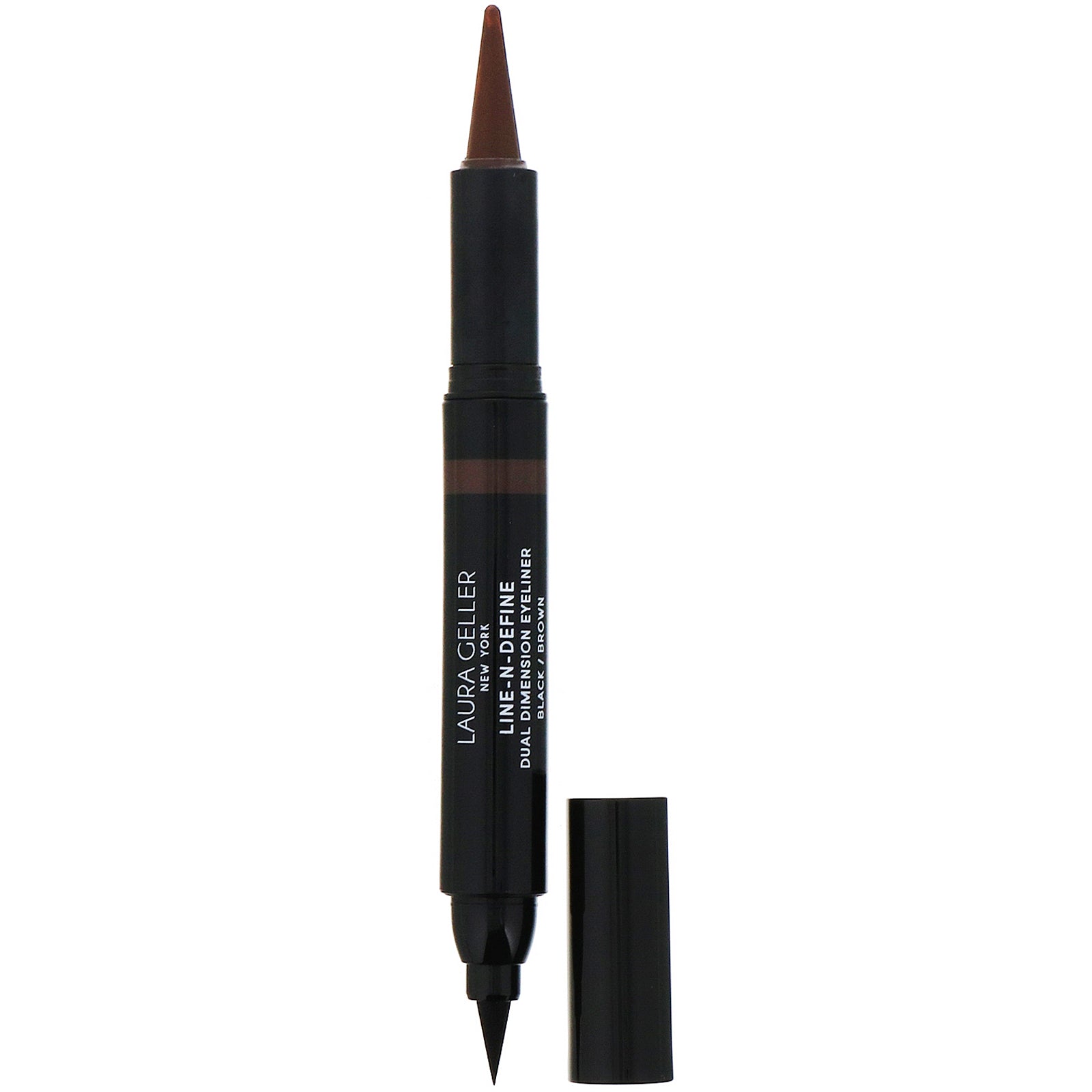 Laura Geller, Line-N-Define, Dual Dimensional Eyeliner, Liquid & Kohl Eyeliner, Black/Brown, 0.07 fl oz (2 ml) / 0.017 oz (0.5 g)