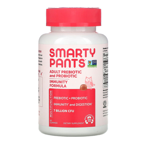 SmartyPants, Adult Prebiotic and Probiotic, Strawberry Creme, 7 Billion CFU, 60 Gummies