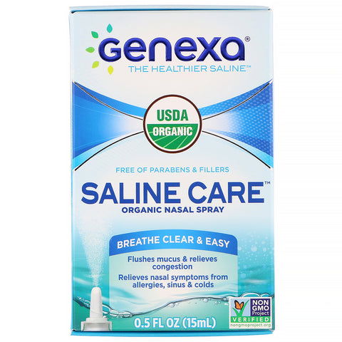 Genexa, Saline Care, Organic Nasal Spray,  0.5 fl oz (15 ml)