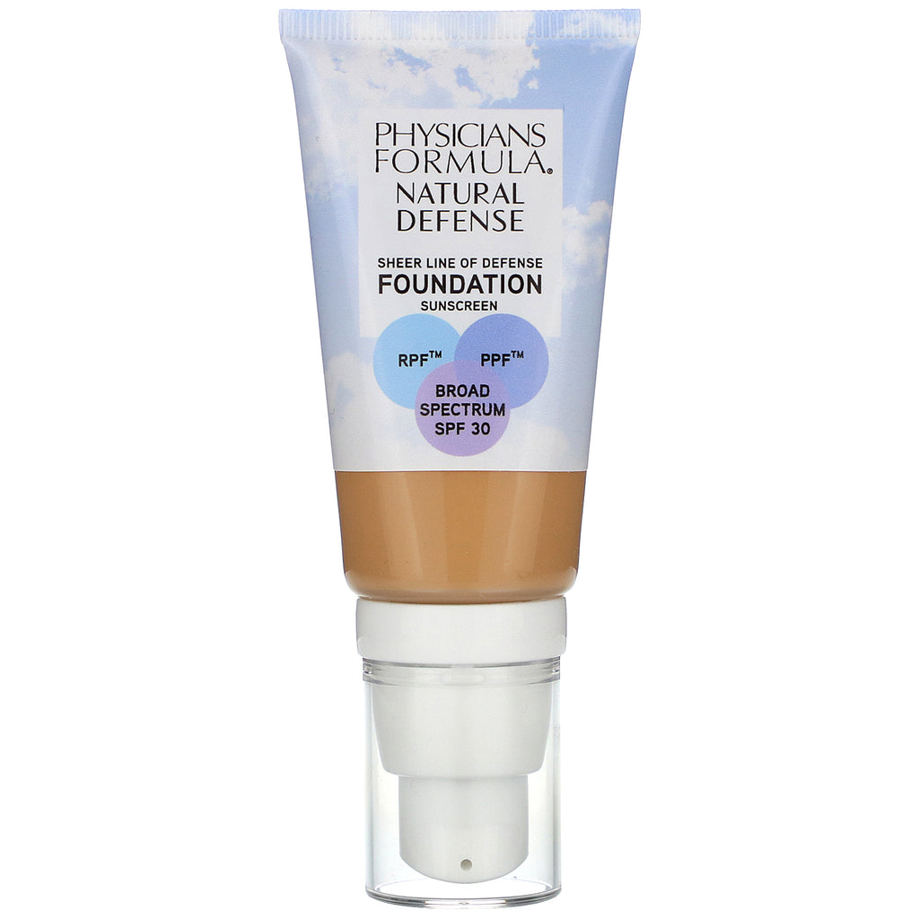 Physicians Formula, Natural Defense Foundation, SPF 30, Medium to Tan,  1 fl oz (30 ml)