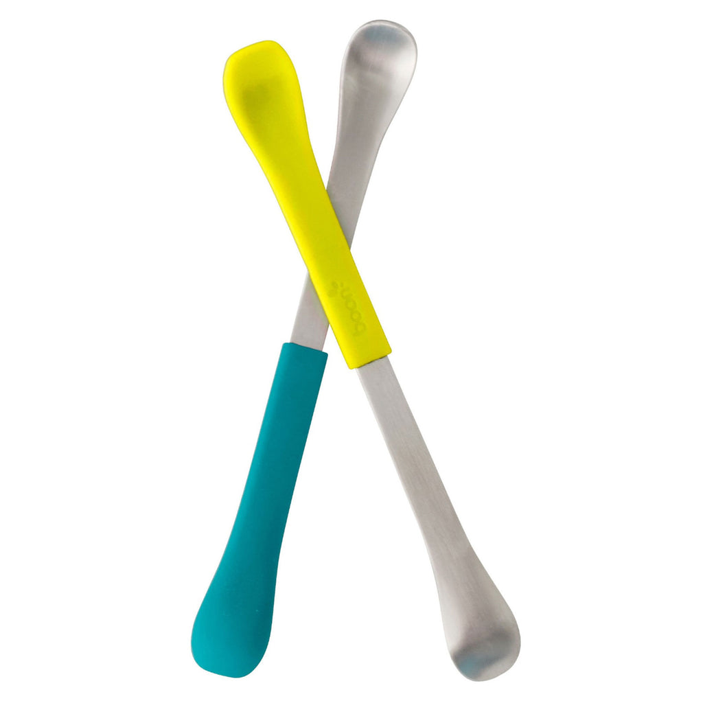 Boon, Swap, 2-in-1 Feeding Spoon, 4+ Months, Teal & Yellow, 2 Spoons