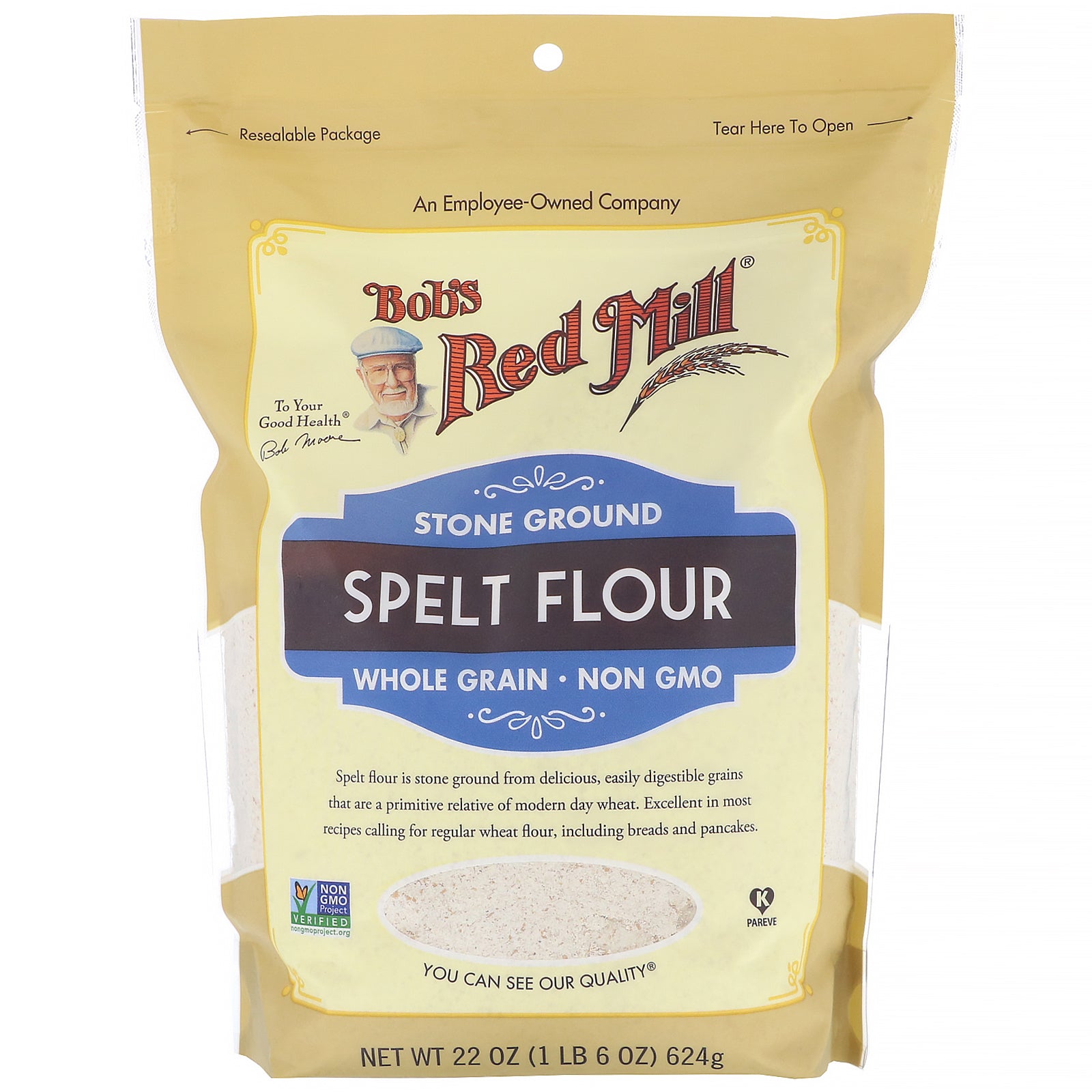 Bob's Red Mill, Spelt Flour, Whole Grain, 22 oz (624 g)