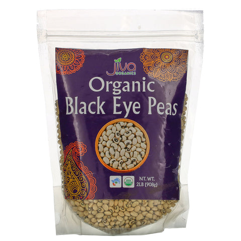 Jiva Organics, Organic Black Eye Peas, 2 lb (908 g)