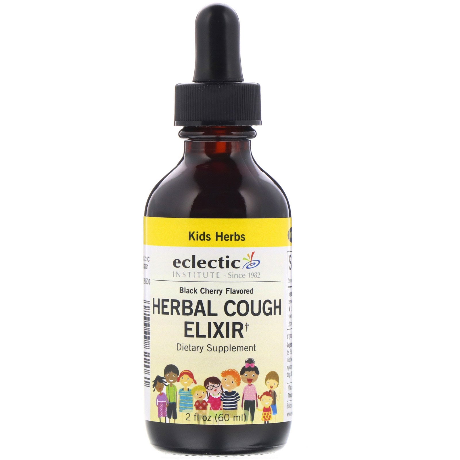 Eclectic Institute, Kids Herbs, Herbal Cough Elixir, Black Cherry Flavored, 2 fl oz (60 ml)