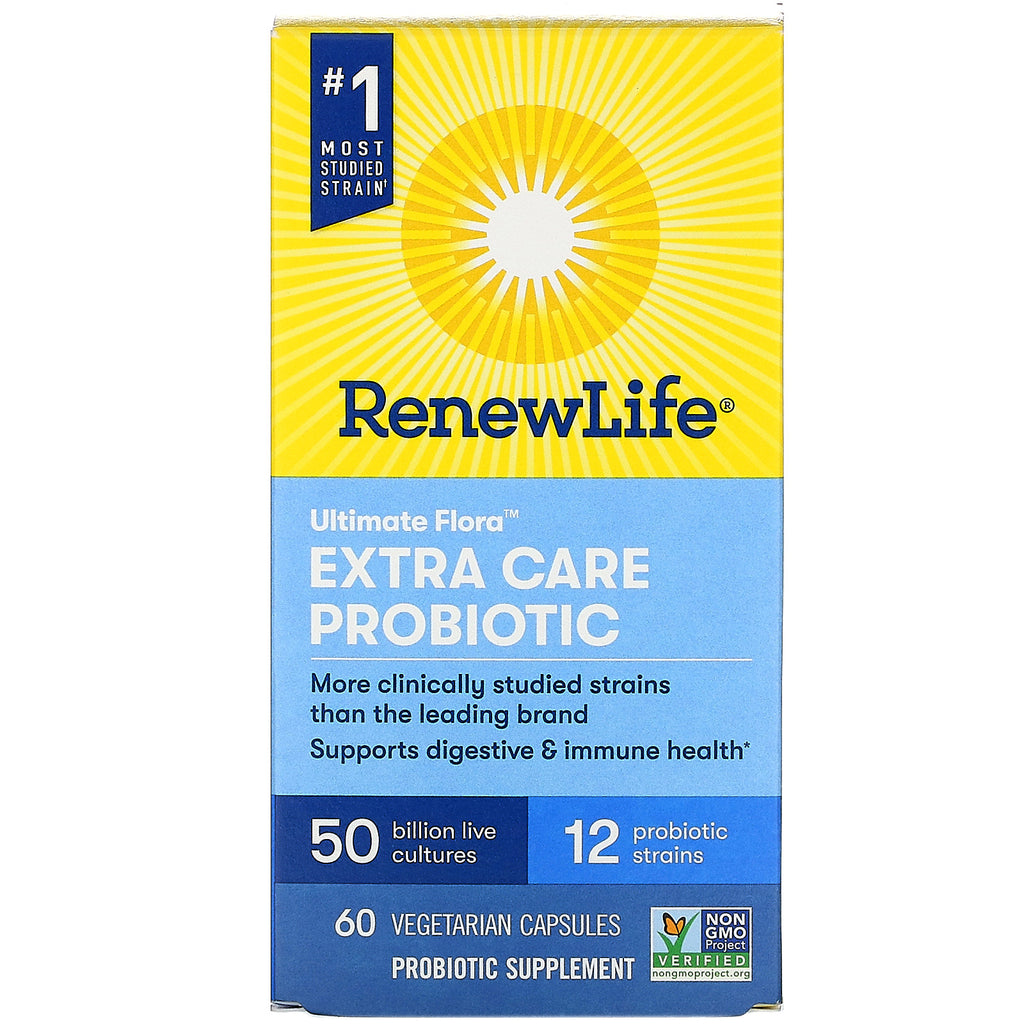 Renew Life, Ultimate Flora, Extra Care Probiotic, 50 Billion Live Cultures, 60 Vegetarian Capsules