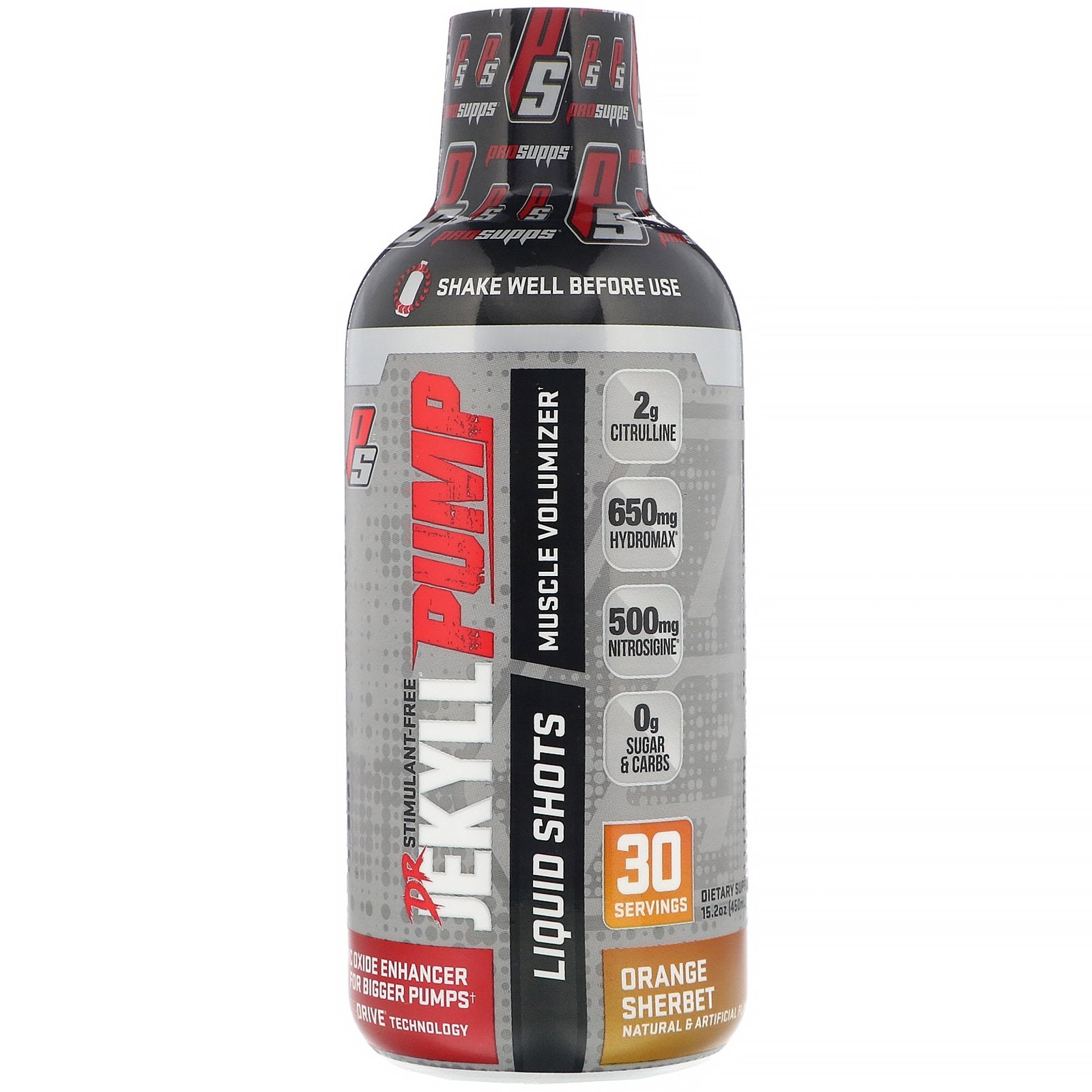 ProSupps, Dr. Jekyll, Pump, Stimulant-Free, Orange Sherbet, 15.2 oz (450 ml)