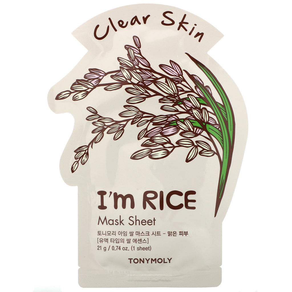 Tony Moly, I'm Rice, Clear Skin Mask Sheet, 1 Sheet, 0.74 oz (21 g)