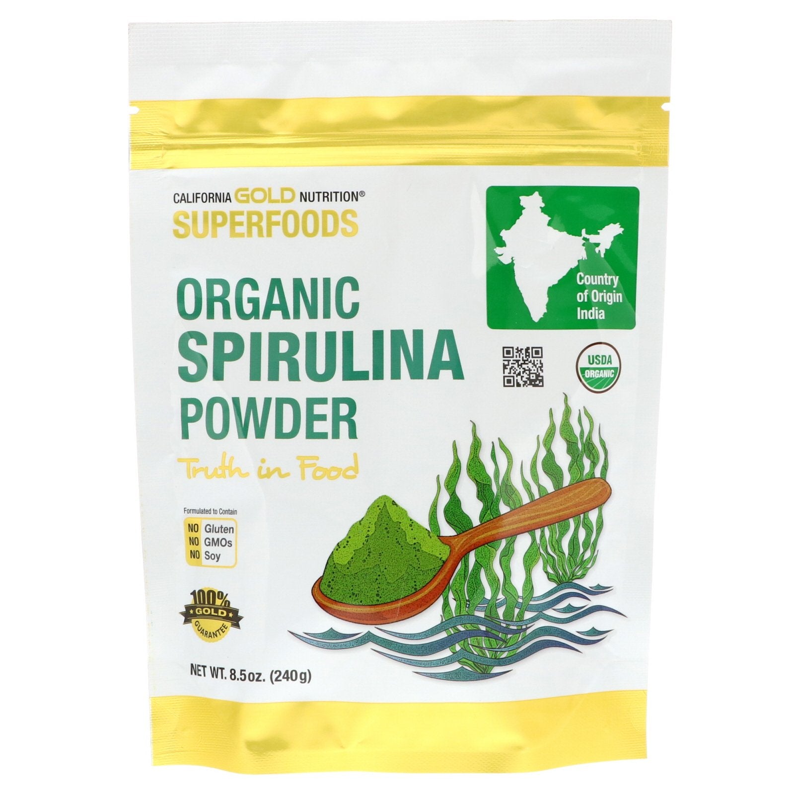 California Gold Nutrition, Superfoods, Organic Spirulina Powder, 8.5 oz (240 g)