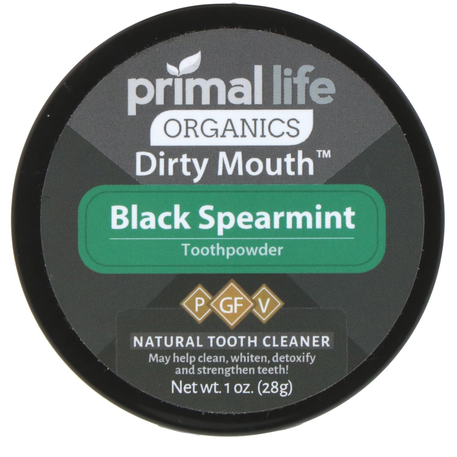 Primal Life Organics, Dirty Mouth Toothpowder, Black Spearmint, 1 oz (28 g)