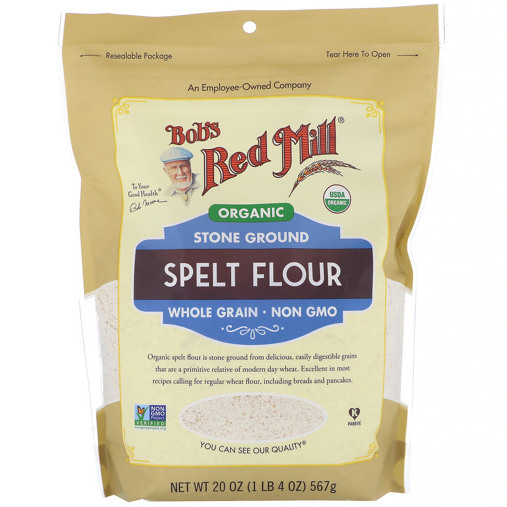 Bob's Red Mill, Organic Spelt Flour, Whole Grain, 20 oz (567 g)