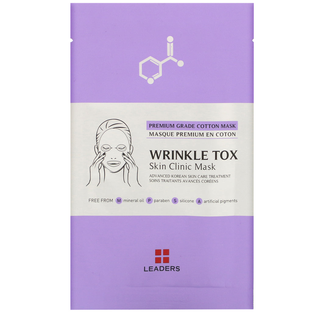 Leaders, Wrinkle Tox, Skin Clinic Beauty Mask, 1 Sheet, 25 ml