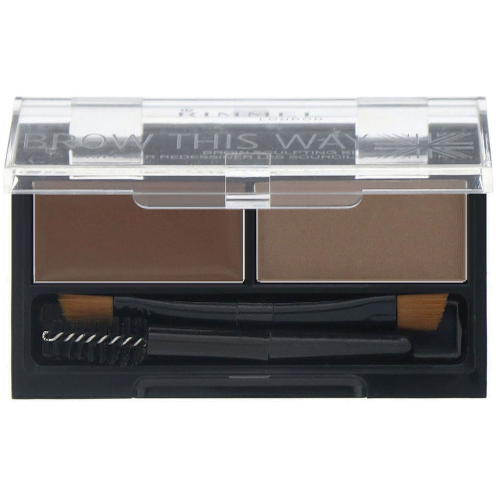 Rimmel London, Brow This Way Brow Sculpting Kit, 002 Medium Brown, 1 Kit