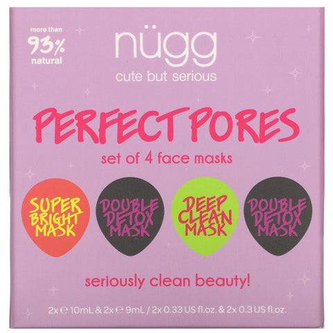 Nugg, Perfect Pores, Face Mask Set, 4 Masks