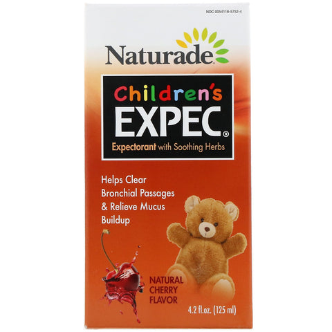 Naturade, Children's EXPEC, Expectorant with Soothing Herbs, Natural Cherry Flavor, 4.2 fl oz (125 ml)