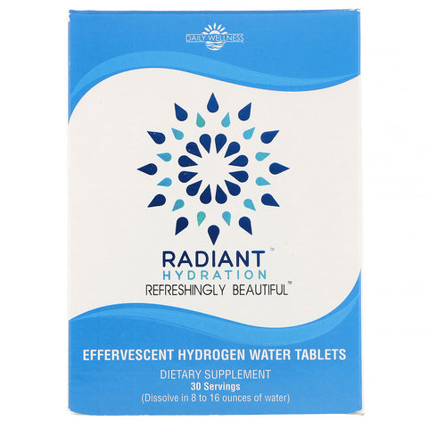 Daily Wellness Company, Radiant Hydration, 30 Effervesecent Hydrogen Water Tablets
