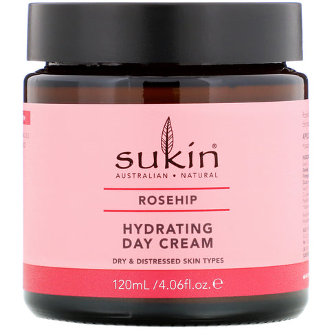 Sukin, Hydrating Day Cream, Rosehip, 4.06 fl oz (120 ml)