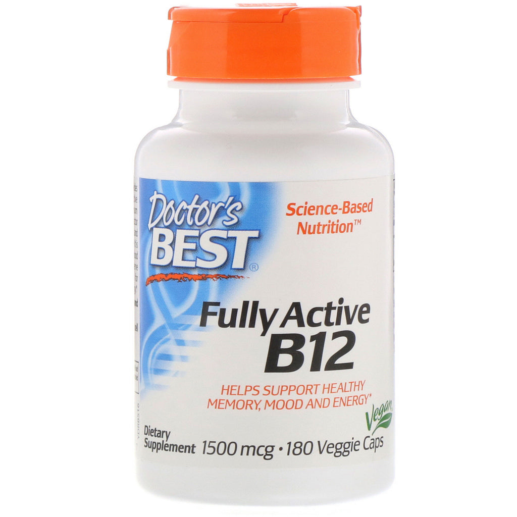 Doctor's Best, Fully Active B12, 1,500 mcg, 180 Veggie Caps