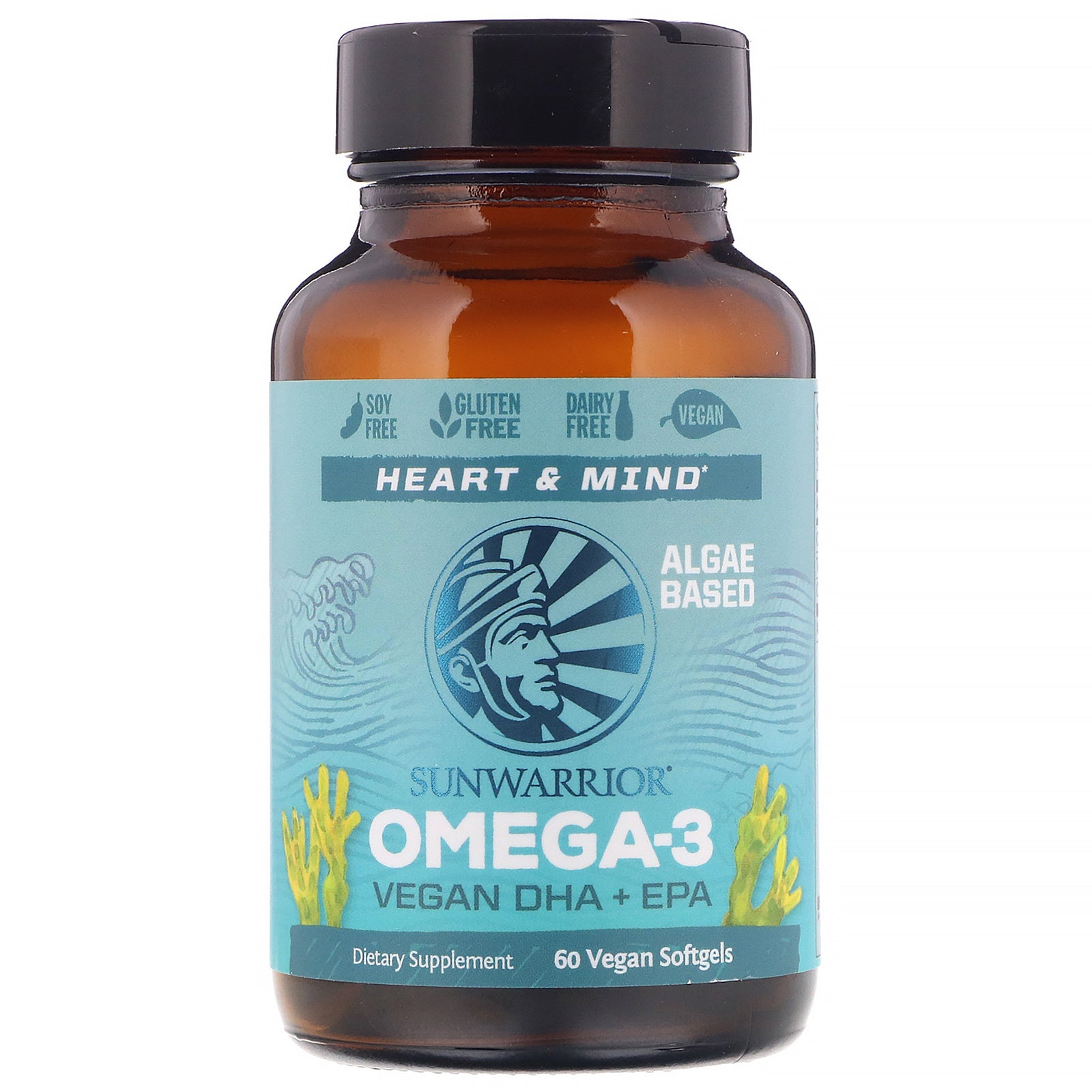 Sunwarrior, Omega-3, Vegan DHA + EPA, 60 Vegan Softgels