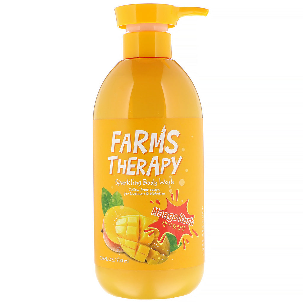 Doori Cosmetics, Farms Therapy, Sparkling Body Wash, Mango Rush, 23.6 fl oz (700 ml)