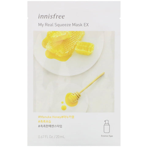 Innisfree, My Real Squeeze Mask EX, Manuka Honey, 1 Sheet, 0.67 fl oz (20 ml)