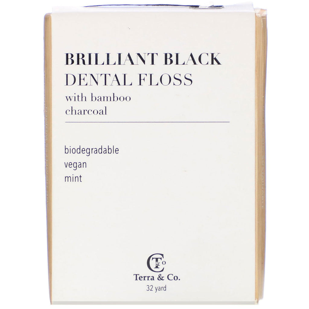 Terra & Co., Brilliant Black Dental Floss, 32 Yards