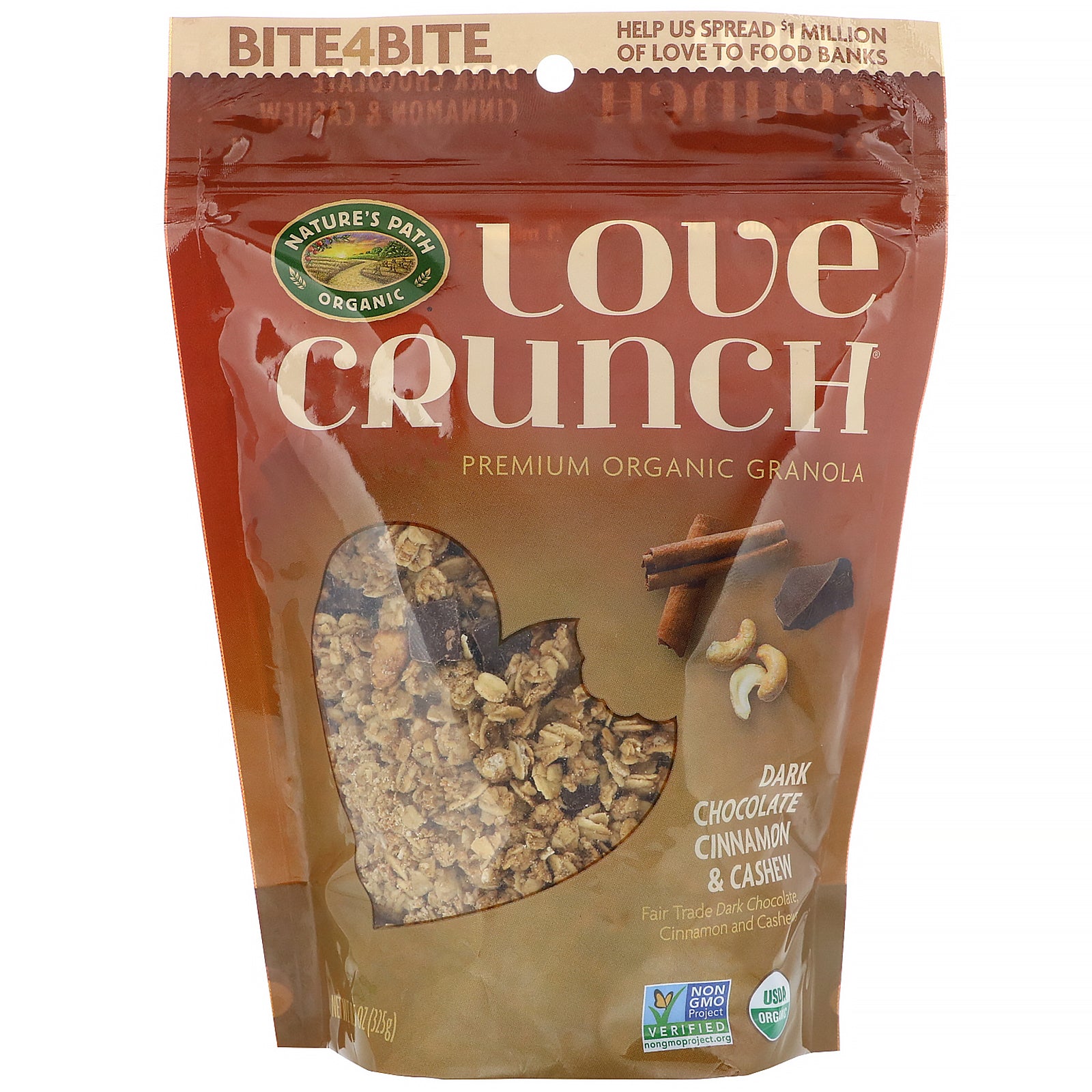 Nature's Path, Love Crunch, Dark Chocolate Cinnamon & Cashew, 11.5 oz (325 g)
