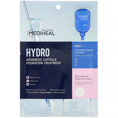 Mediheal, Hydro, Advanced Capsule Hydration Treatment Mask, 1 Sheet, 0.77 fl oz (23 ml)