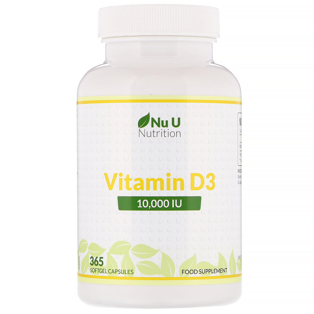 Nu U Nutrition, Vitamin D3, 10,000 IU, 365 Softgel Capsules