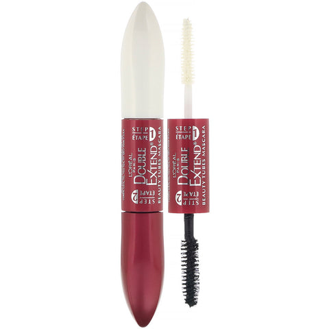 L'Oreal, Double Extend Beauty Tubes Mascara, 575 Blackest Black, 0.17 fl oz (5.2 ml) / 0.16 fl oz (5 ml)