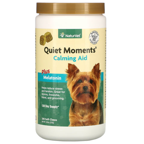 NaturVet, Quiet Moments, Calming Aid Plus Melatonin, 240 Soft Chews, 18.6 oz (528 g)