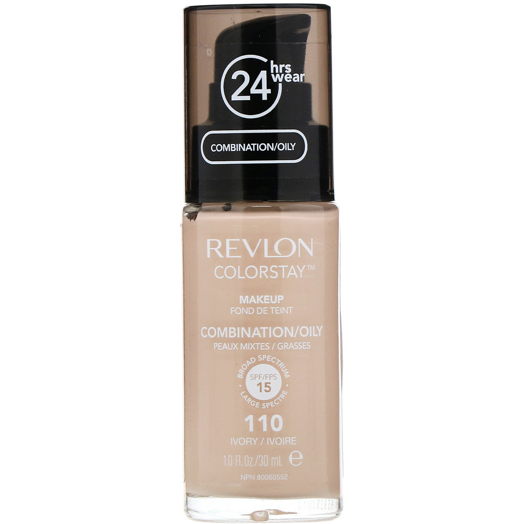 Revlon, Colorstay, Makeup, Combination/Oily, 110 Ivory, 1 fl oz (30 ml)