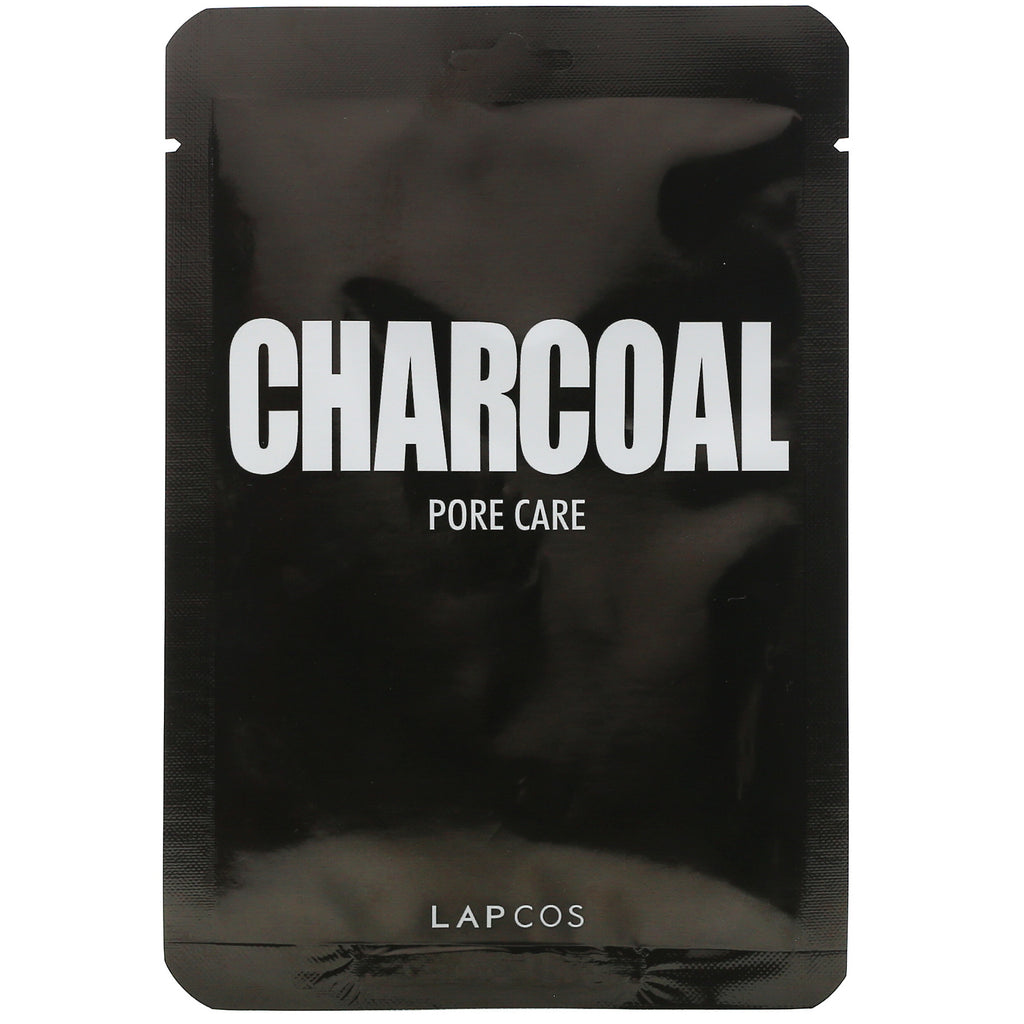 Lapcos, Charcoal Sheet Mask, Pore Care, 1 Sheet, 0.84 fl oz (25 ml)