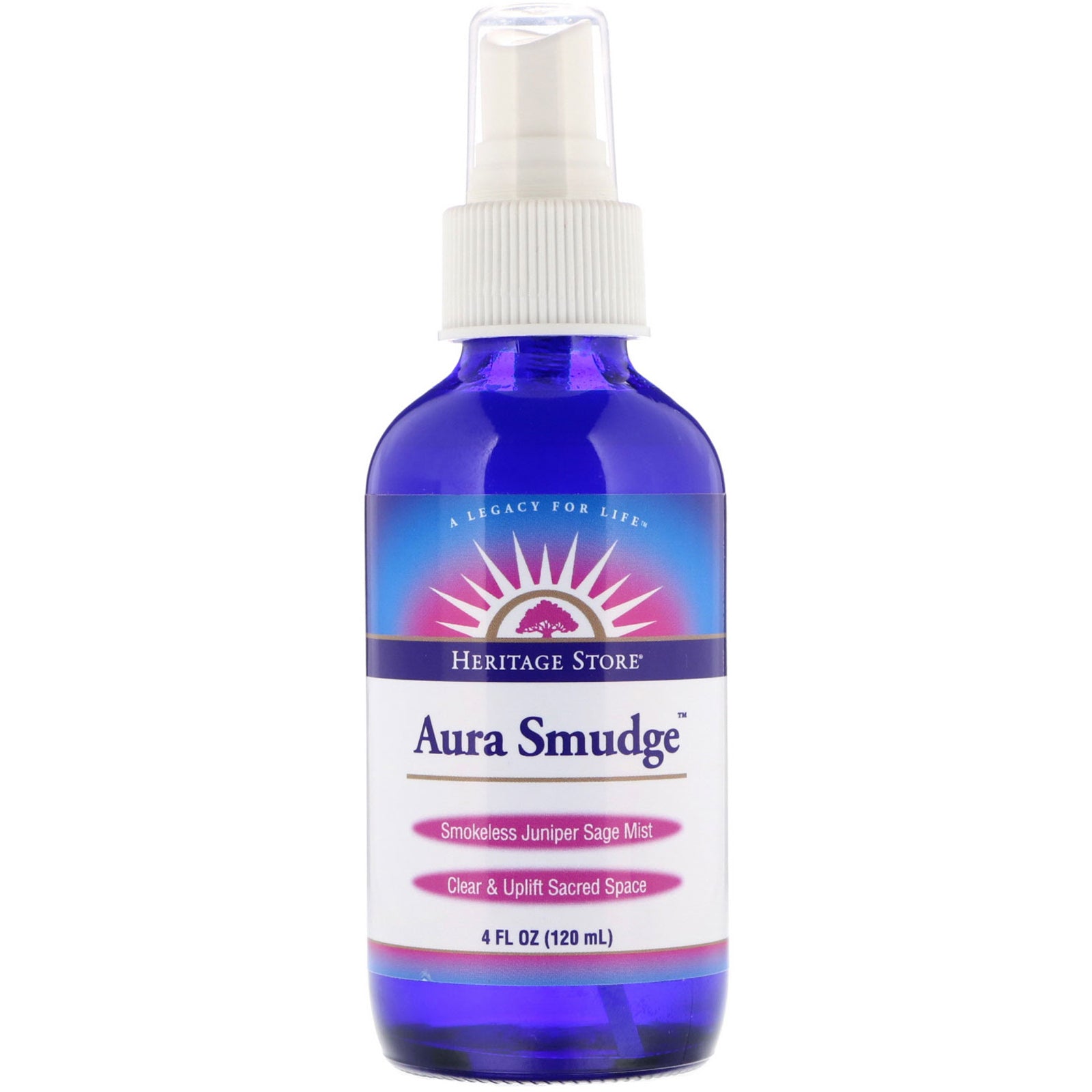 Heritage Store, Aura Smudge, Smokeless Juniper Sage Mist, 4 fl oz (120 ml)