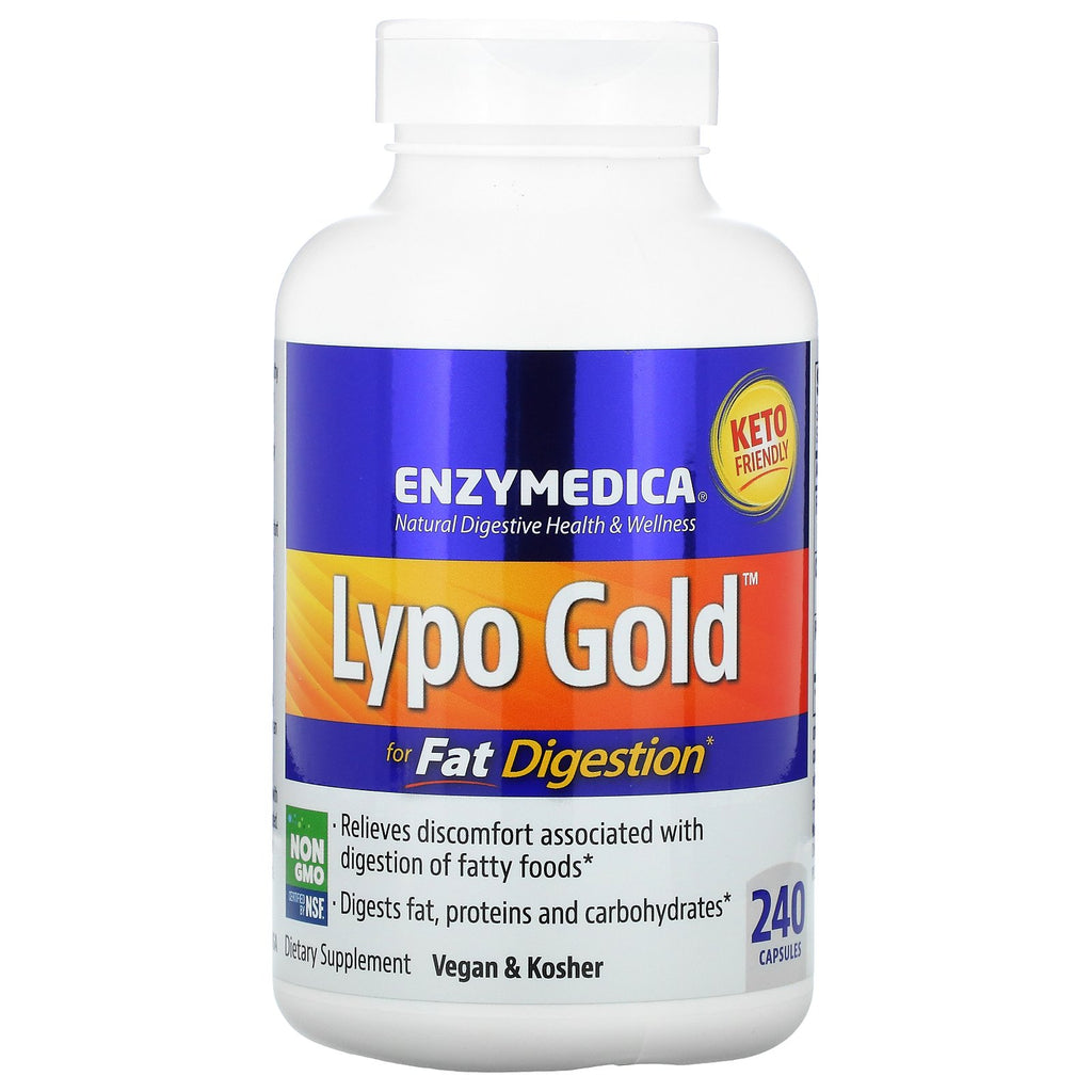 Enzymedica, Lypo Gold, For Fat Digestion, 240 Capsules