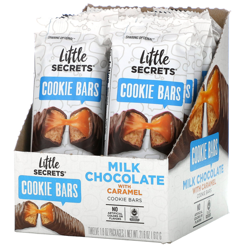Little Secrets, Cookie Bars, Milk Chocolate with Caramel, 12 Pack, 1.8 oz (50 g) Each