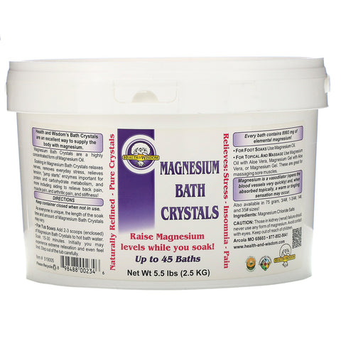 Health and Wisdom, Magnesium Bath Crystals, 5.5 lbs (2.5 kg)