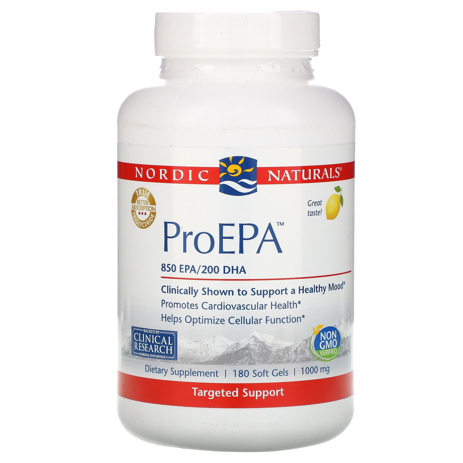 Nordic Naturals, ProEPA, Lemon , 1,000 mg, 180 Softgels