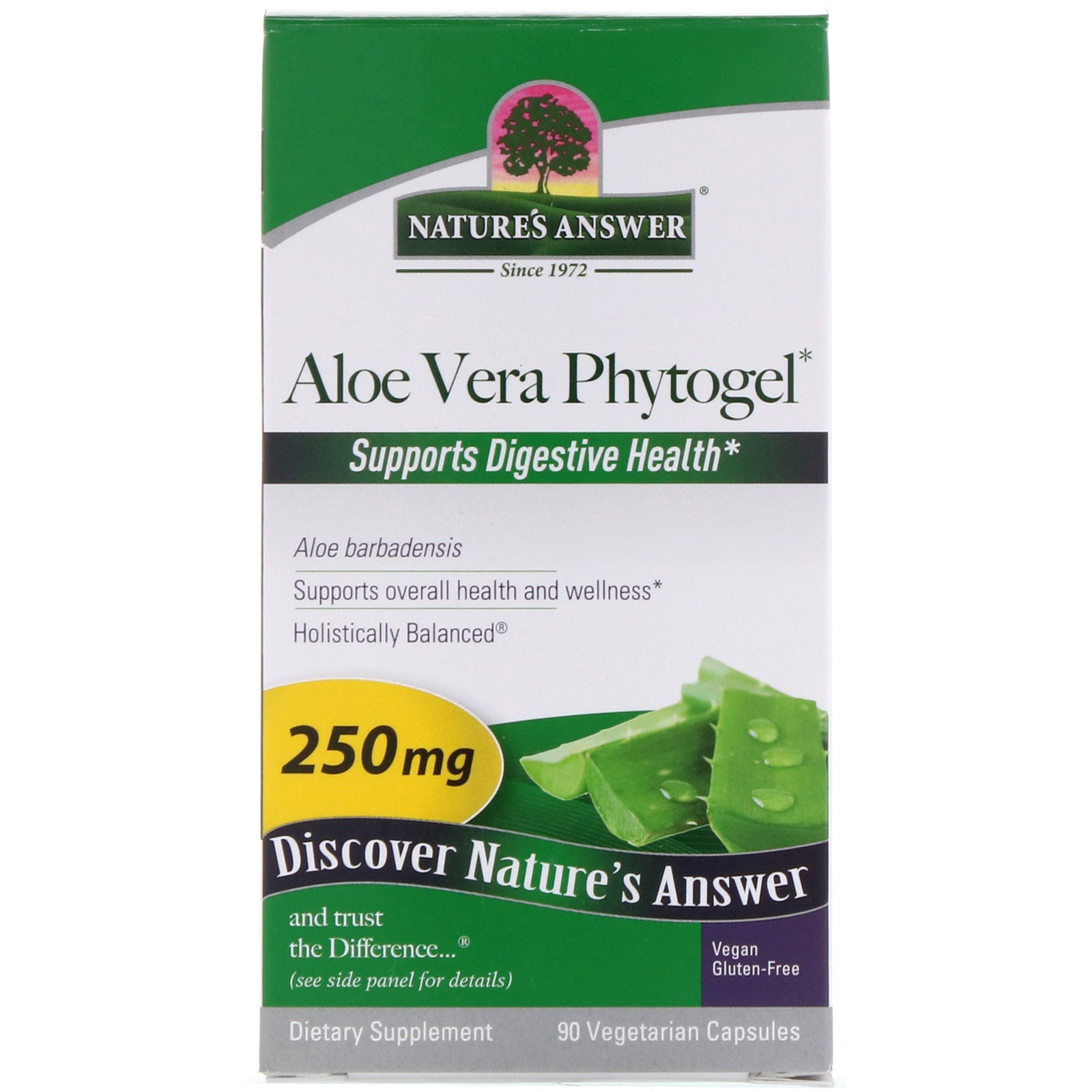 Nature's Answer, Aloe Vera Phytogel, 250 mg, 90 Vegetarian Capsules