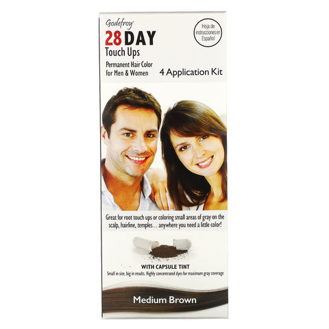 Godefroy, 28 Day Touch Ups, Medium Brown,  4 Application Kit