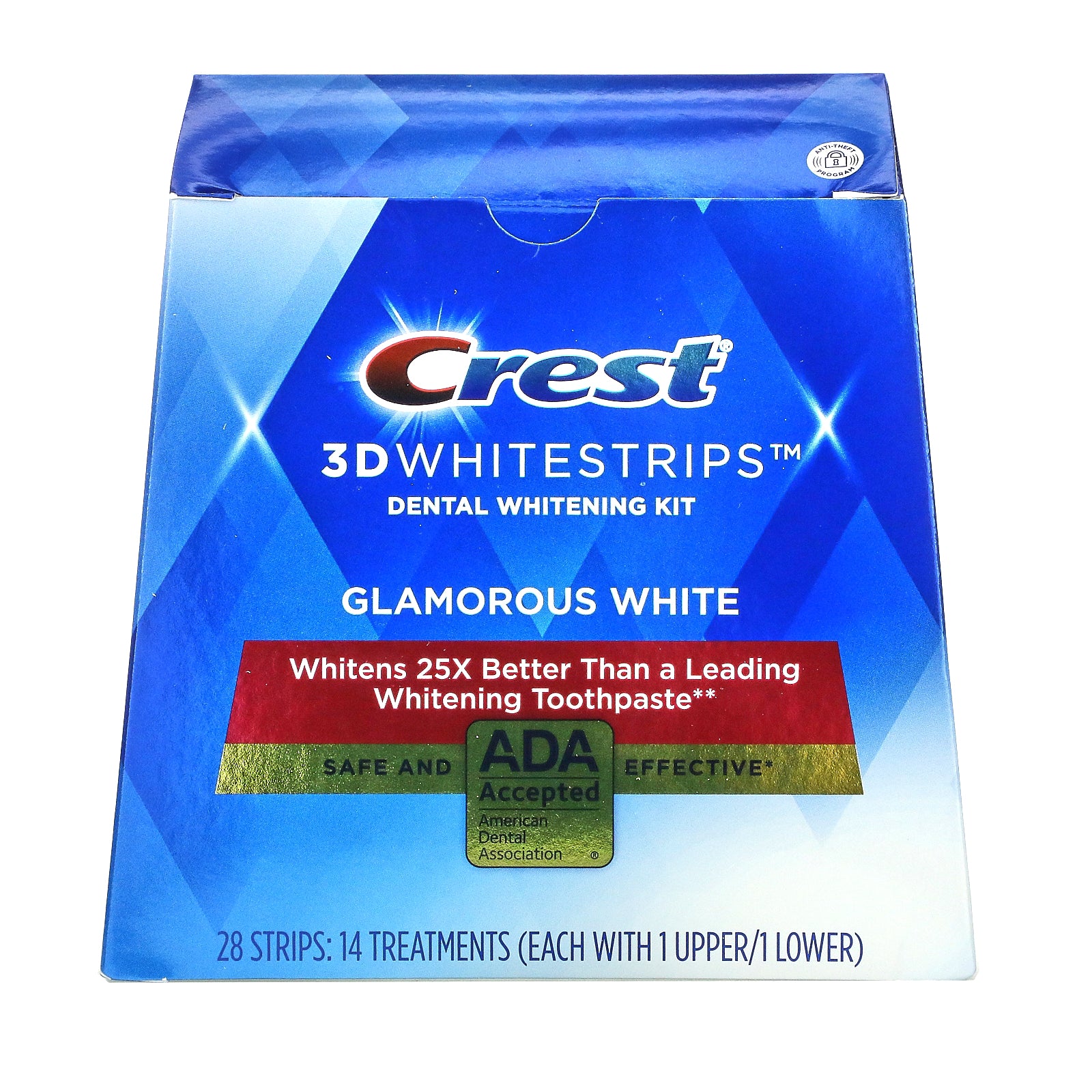 Crest, 3D Whitestrips, Dental Whitening Kit, Glamorous White, 28 Strips