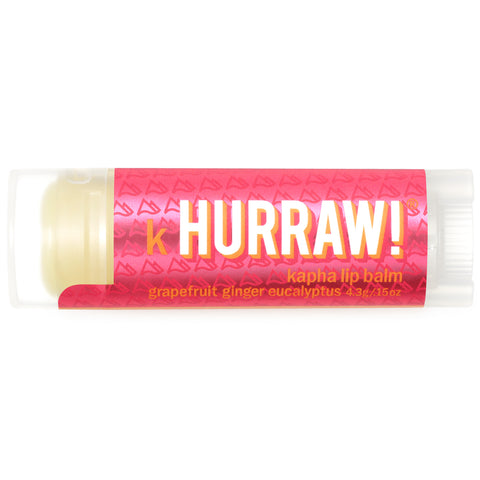 Hurraw! Balm, Kapha Lip Balm, Grapefruit Ginger Eucalyptus, .15 oz (4.3 g)