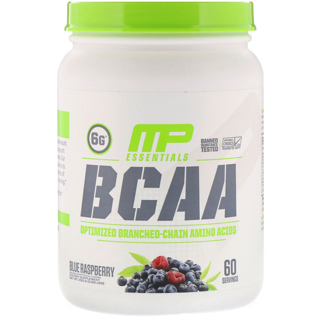 MusclePharm, Essentials, BCAA, Blue Raspberry, 0.99 lb (450 g)
