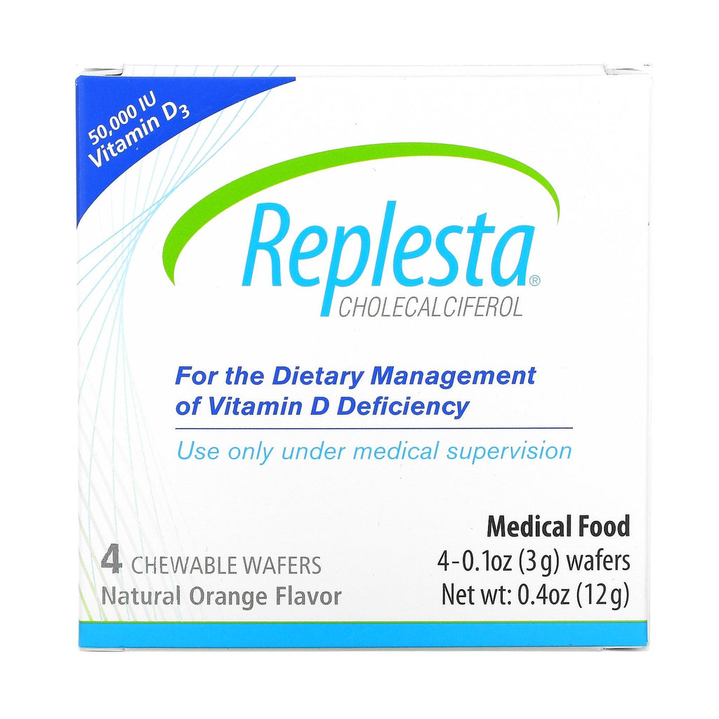 Replesta, Cholecalciferol, Natural Orange, 50,000 IU, 4 Chewable Wafers