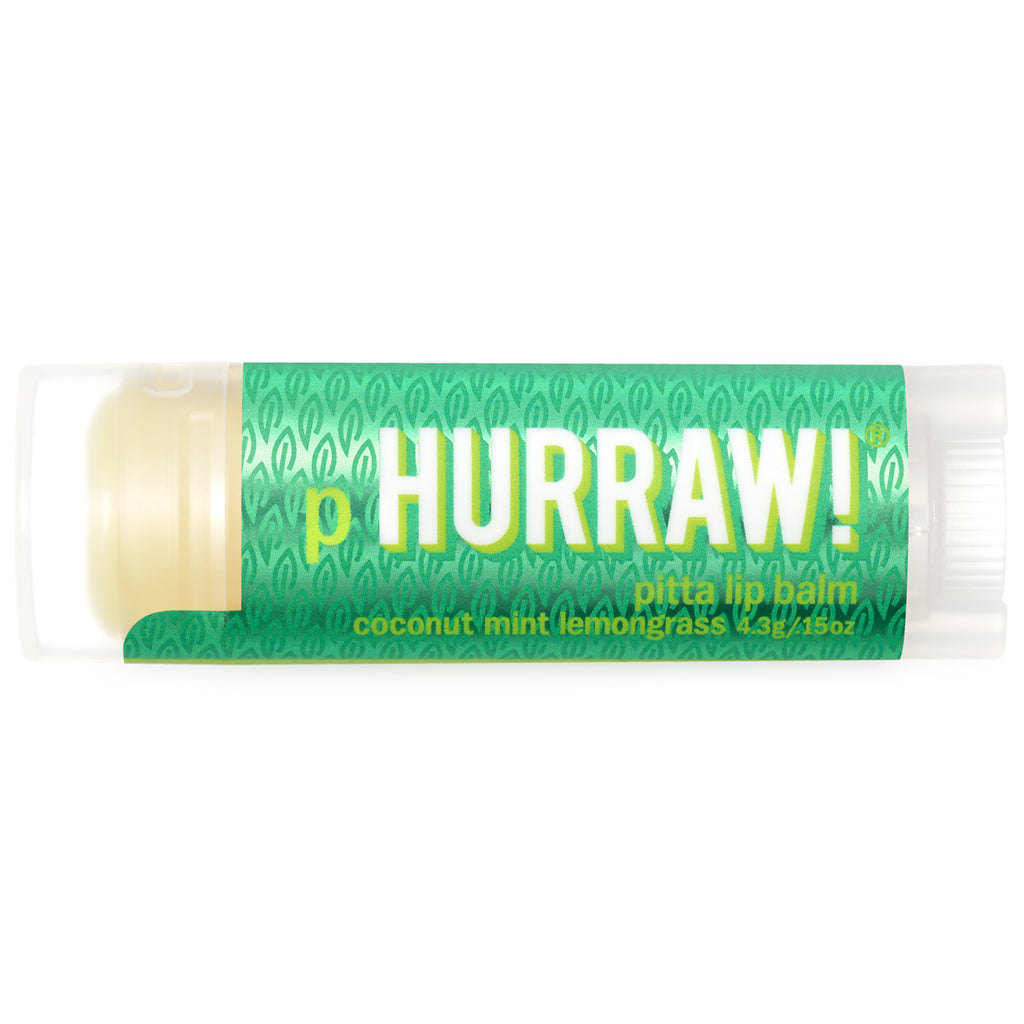 Hurraw! Balm, Pitta Lip Balm, Coconut Mint Lemongrass, .15 oz (4.3 g)